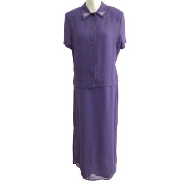 Amanda Smith Dresses Purple Dress & Jacket Set 12 - Picture 1 of 12